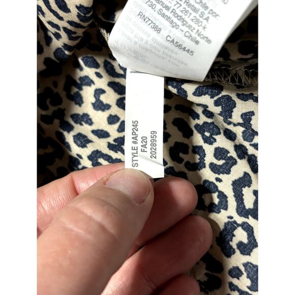 J.Crew Womens S Black & Tan Cheetah Print Professional Tapered Button Down Shirt - Picture 10 of 12